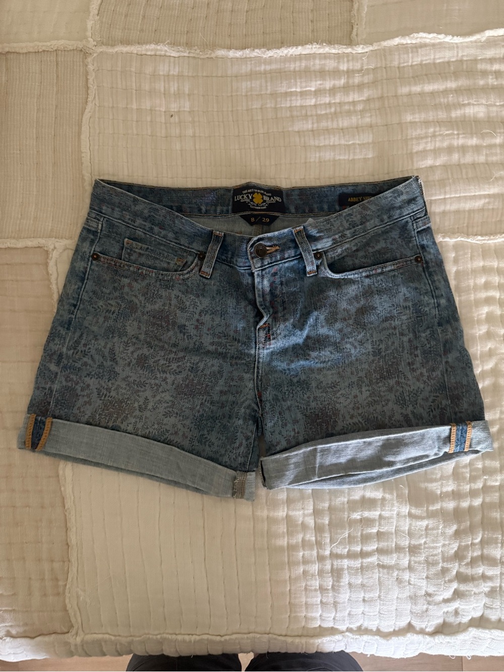 Lucky Brand Blue Floral-Print Denim Shorts